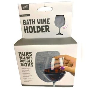 30Watt SILICONE BATH WINE Glass HOLDER - Marble - NEW in PACKAGE.